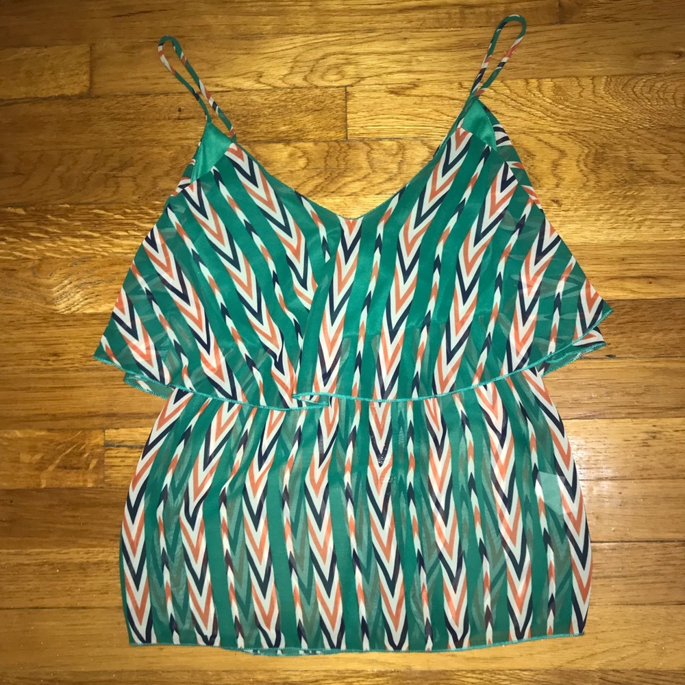 Layered Flounce Style Blouse w Tank Straps